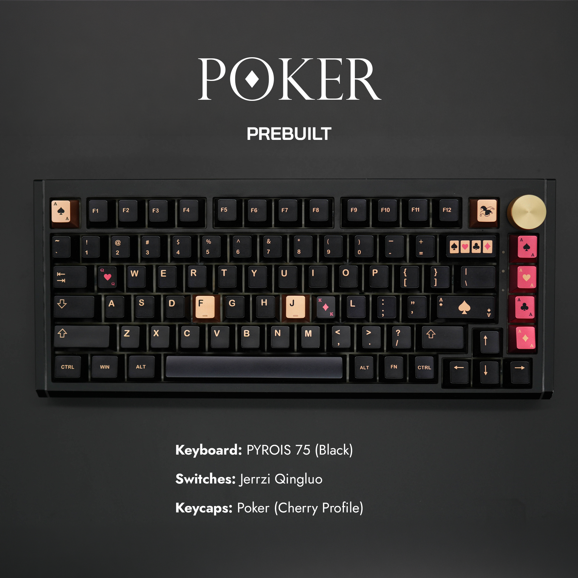 PYROIS 75 Black Prebuilt - Poker