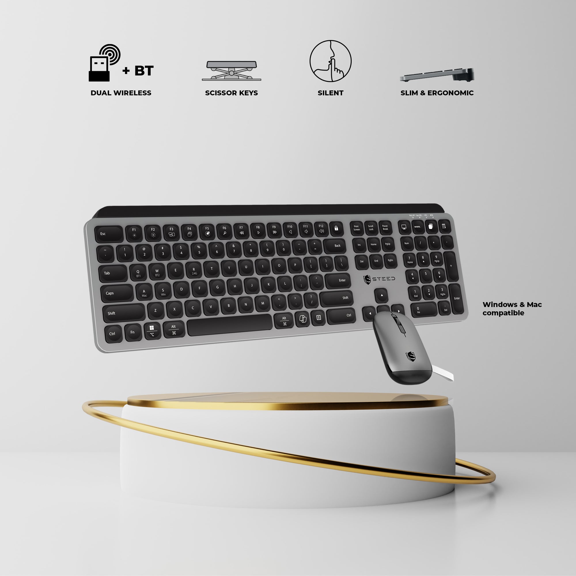 Silent Wireless Keyboard and Mouse Combo MKB110DB (Pre-Order: ETA End Mar)