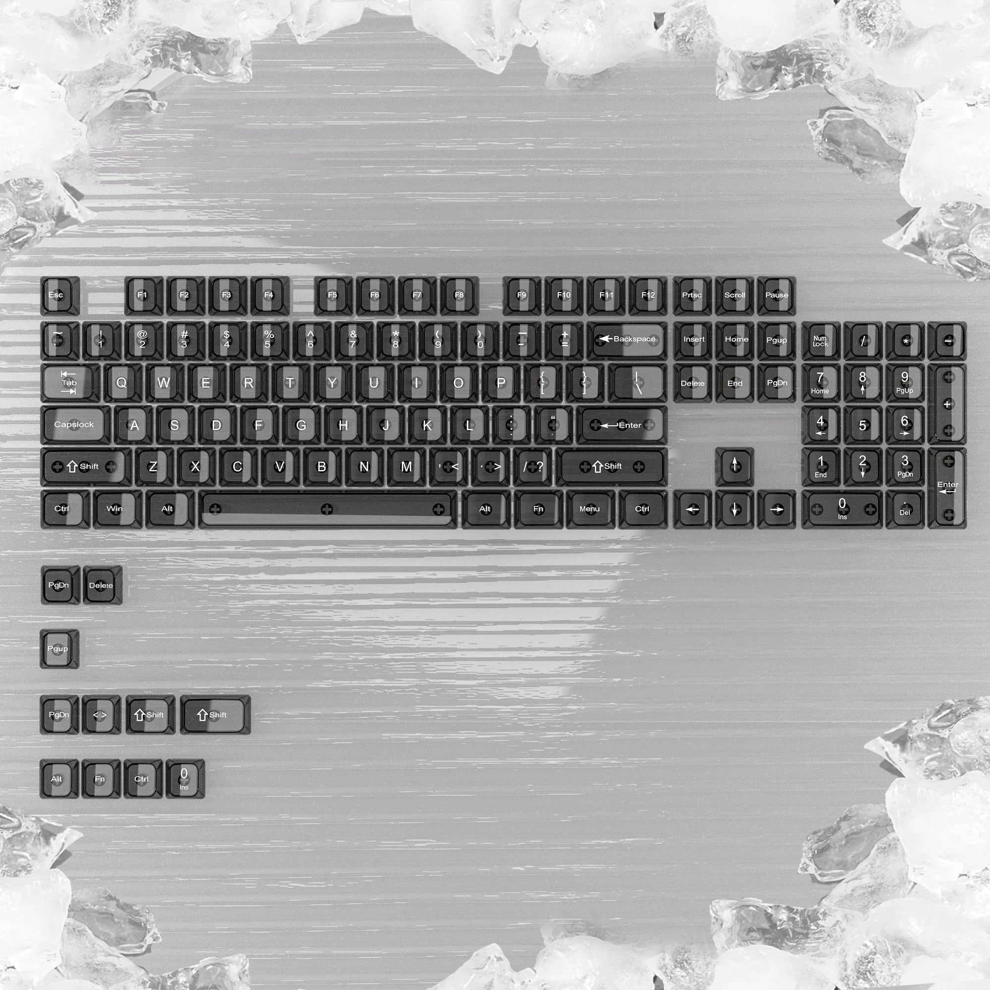 Transparent Grey Keycap Set