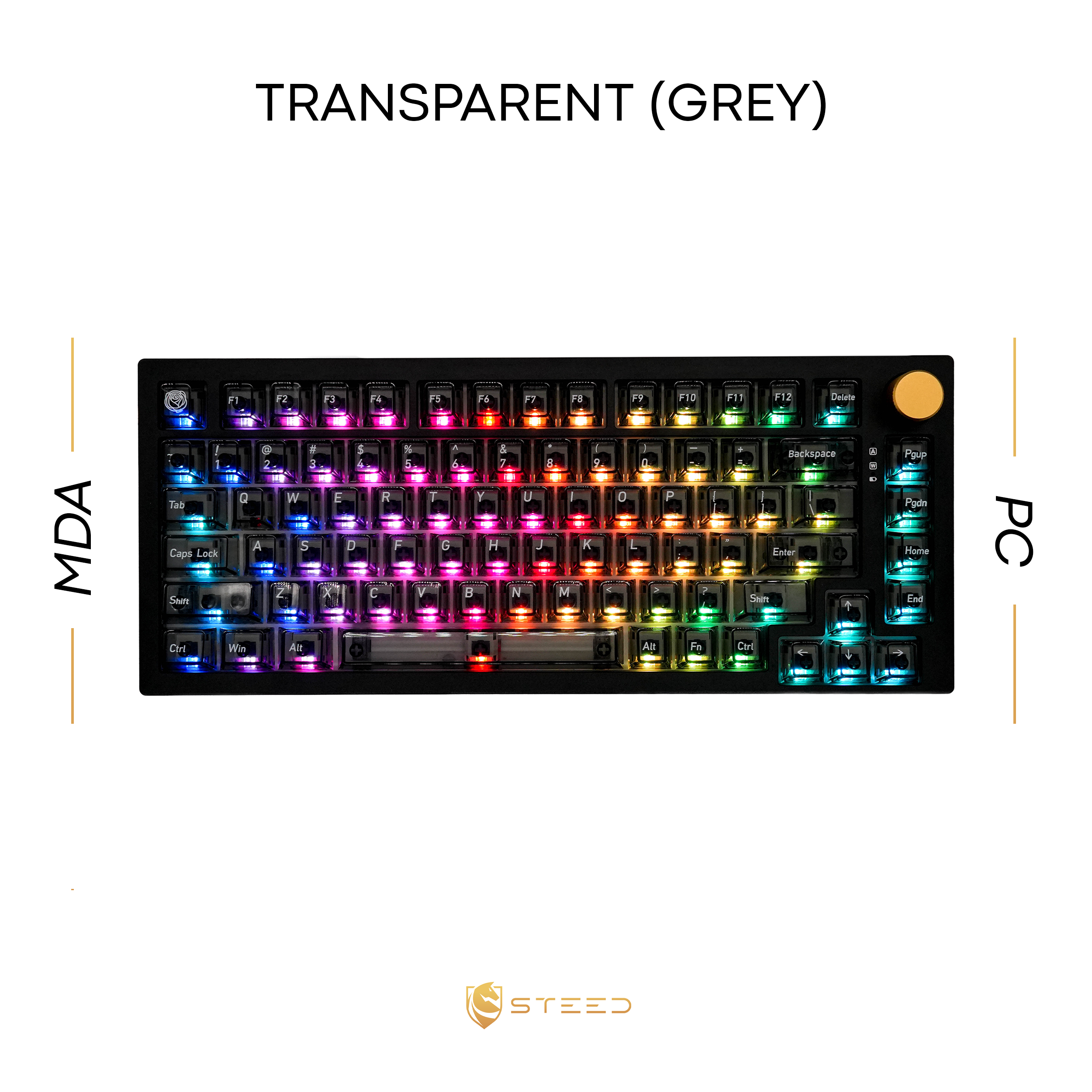 Transparent Grey Keycap Set